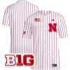 Nebraska Cornhuskers Baseball White Pinstripe Jersey - All Stitched