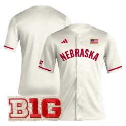 Nebraska Cornhuskers Baseball Cream Jersey - All Stitched