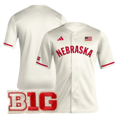 Nebraska Cornhuskers Baseball Cream Jersey - All Stitched