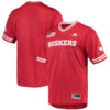 Nebraska Cornhuskers Baseball Scarlet V Neck Jersey - All Stitched