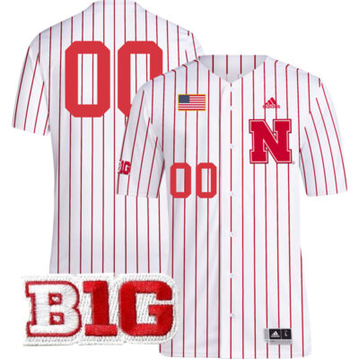 Custom Nebraska Cornhuskers Baseball White Pinstripe Jersey - All Stitched