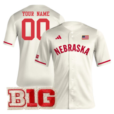 Custom Nebraska Cornhuskers Baseball Cream Jersey - All Stitched