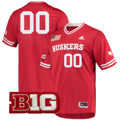 Custom Nebraska Cornhuskers Baseball Scarlet V Neck Jersey - All Stitched