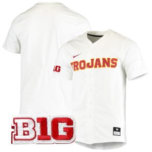 USC Trojans Baseball White Vapor Untouchable Elite Jersey - All Stitched