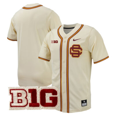 USC Trojans Baseball Cream Full Button Jersey - All Stitched