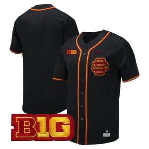 USC Trojans Baseball Black Full Button Jersey - All Stitched
