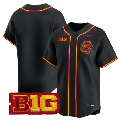 USC Trojans Baseball Black Limited Full Button Jersey - All Stitched