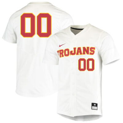 Custom USC Trojans Baseball White Jersey – All Stitched