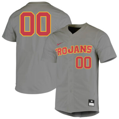 Custom USC Trojans Baseball Grey Jersey – All Stitched