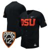 Oregon State Beavers Baseball Black Full Button Jersey - All Stitched