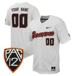 Custom Oregon State Beavers Baseball White Full Button Jersey - All Stitched