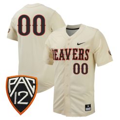 Custom Oregon State Beavers Baseball Cream Full Button Jersey - All Stitched