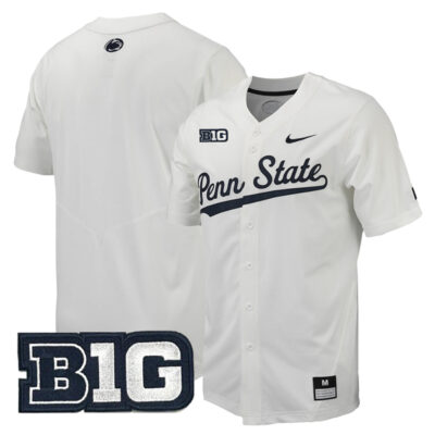 Penn State Nittany Lions Baseball White Jersey - All Stitched
