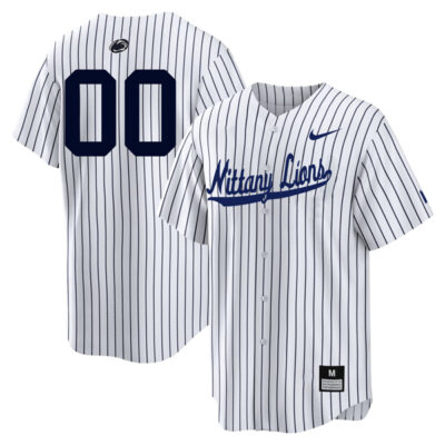 Custom Penn State Nittany Lions Baseball White Pinstripe Jersey – All Stitched