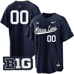Custom Penn State Nittany Lions Baseball Navy Jersey - All Stitched