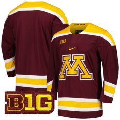 Minnesota Golden Gophers Hockey Maroon Jersey - All Stitched