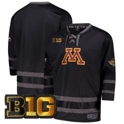 Minnesota Golden Gophers Hockey Colosseum Black Jersey - All Stitched
