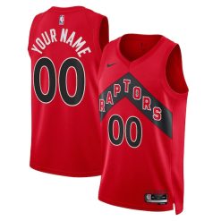 Custom Toronto Raptors Red Icon Edition Jersey - All Stitched