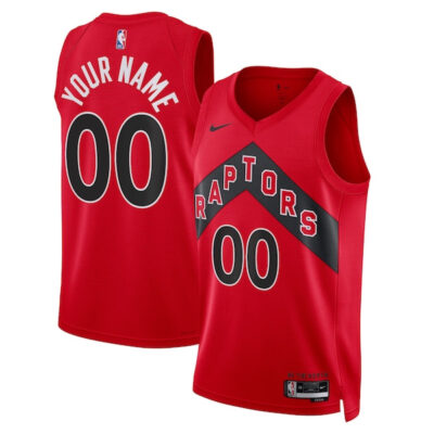 Custom Toronto Raptors Red Icon Edition Jersey - All Stitched