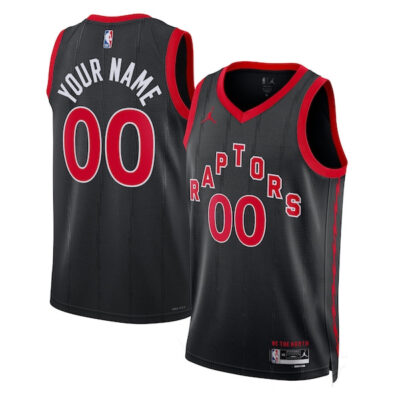 Custom Toronto Raptors Black Statement Edition Jersey - All Stitched
