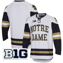 Notre Dame Fighting Irish Hockey White UA Jersey - All Stitched