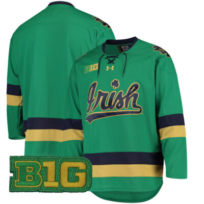 Notre Dame Fighting Irish Hockey Green Jersey - All Stitched