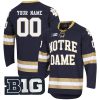 Custom Notre Dame Fighting Irish Hockey Navy UA Jersey - All Stitched