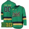 Custom Notre Dame Fighting Irish Hockey Green Jersey - All Stitched