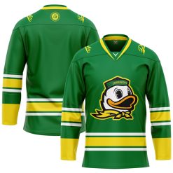 Oregon Ducks Hockey Green Jersey - All Stitched