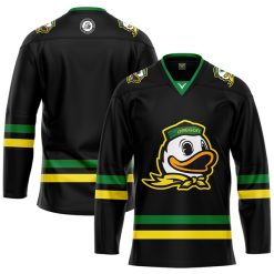 Oregon Ducks Hockey Black Jersey - All Stitched