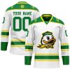 Custom Oregon Ducks Hockey White Jersey - All Stitched