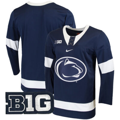 Penn State Nittany Lions Hockey Navy Jersey - All Stitched