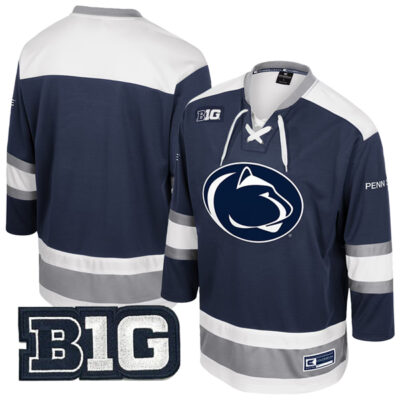Penn State Nittany Lions Hockey Colosseum Navy Jersey - All Stitched