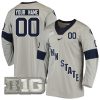 Custom Penn State Nittany Lions Hockey Grey Jersey - All Stitched