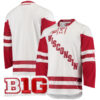Wisconsin Badgers Hockey White UA Jersey w/ B1G Patch - All Stitched