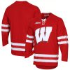 Wisconsin Badgers Hockey Red Jersey w/ B1G Patch - All Stitched