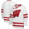 Wisconsin Badgers Hockey White Jersey w/ B1G Patch - All Stitched