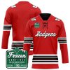 Wisconsin Badgers Hockey Red Alternate Jersey w/ Frozen Confines Patch - All Stitched