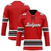 Wisconsin Badgers Hockey Red Alternate Jersey - All Stitched
