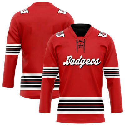 Wisconsin Badgers Hockey Red Alternate Jersey - All Stitched