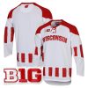 Wisconsin Badgers Hockey White Alternate Jersey w/ B1G Patch - All Stitched