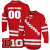 Custom Wisconsin Badgers Hockey Red UA Jersey w/ B1G Patch - All Stitched