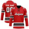 Custom Wisconsin Badgers Hockey Red Alternate Jersey - All Stitched