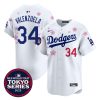 Fernando Valenzuela Los Angeles Dodgers White Tokyo Series Jersey - All Stitched