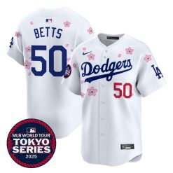 Mookie Betts Los Angeles Dodgers White Tokyo Series Jersey - All Stitched
