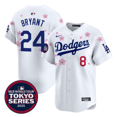Kobe Bryant Los Angeles Dodgers White Tokyo Series Jersey - All Stitched