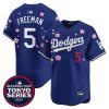 Freddie Freeman Los Angeles Dodgers Royal Blue Tokyo Series Jersey - All Stitched