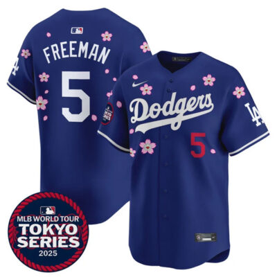 Freddie Freeman Los Angeles Dodgers Royal Blue Tokyo Series Jersey - All Stitched