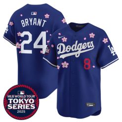 Kobe Bryant Los Angeles Dodgers Royal Blue Tokyo Series Jersey - All Stitched
