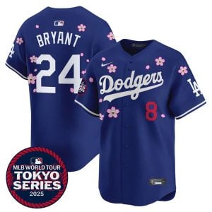Kobe Bryant Los Angeles Dodgers Royal Blue Tokyo Series Jersey - All Stitched